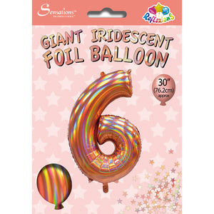 6 - 30" Rose gold iridescent  helium balloon