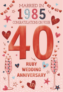 Married in 1985 - 40th Anniversary card