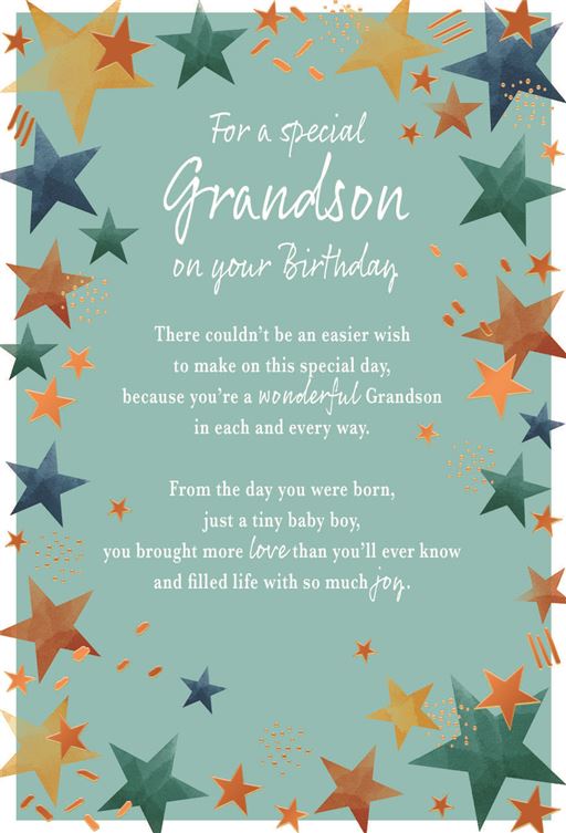 For a special Grandson - Birthday card (sentiment)