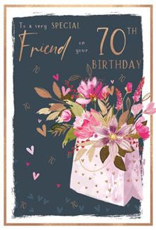 To a very special friend on your 70th birthday card