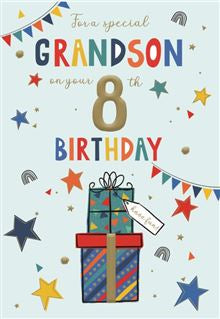 For a Special Grandson on your 8th Birthday card