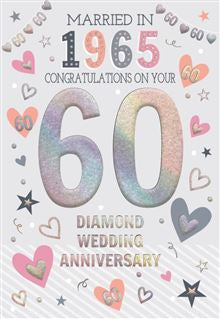 Married in 1965 - 60th Anniversary card