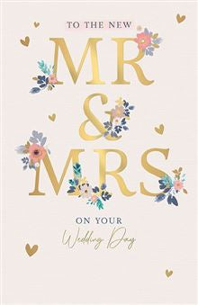 To the New Mr & Mrs -  wedding day card