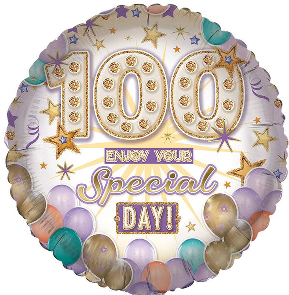 100 Happy  Birthday - Helium Filled Balloon