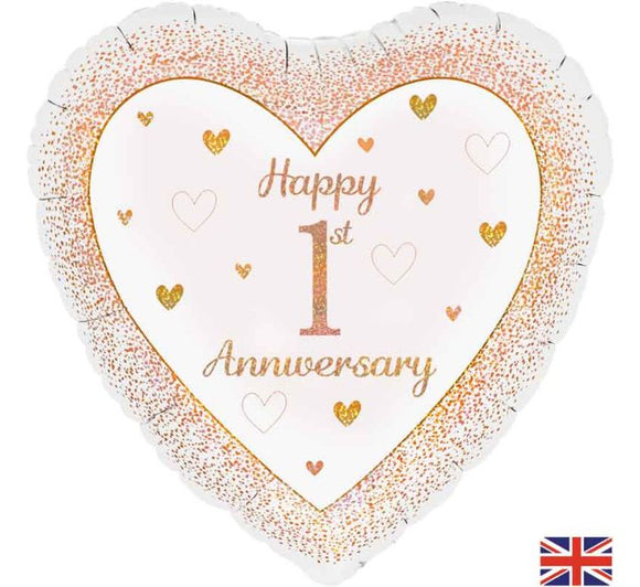Happy 1st Anniversary - Helium Filled Balloon