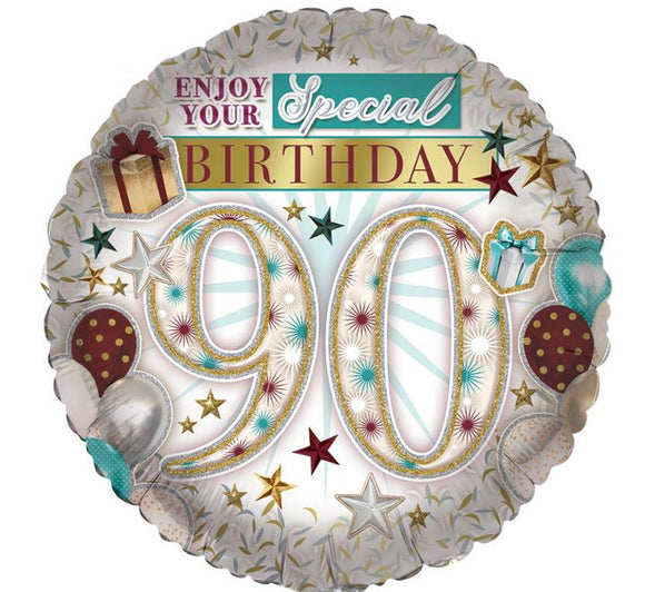 90 Happy  Birthday - Helium Filled Balloon