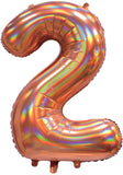 2 - 30" Rose gold iridescent  helium balloon