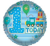 1st Birthday, train- Helium Balloon
