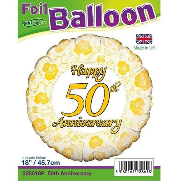 Happy 50th Anniversary - Helium Filled Balloon