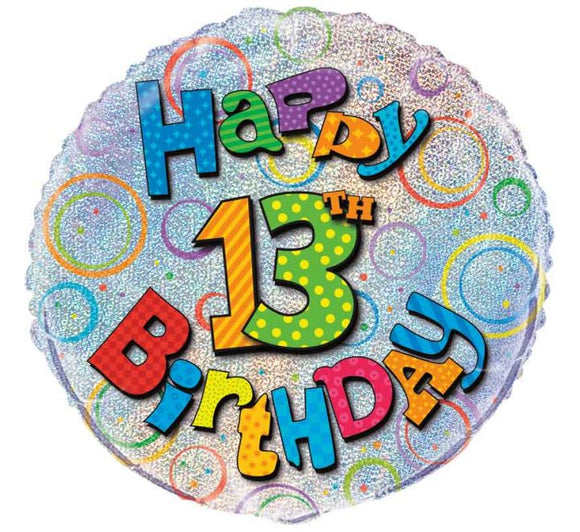 Happy 13th birthday - Helium Filled Balloon