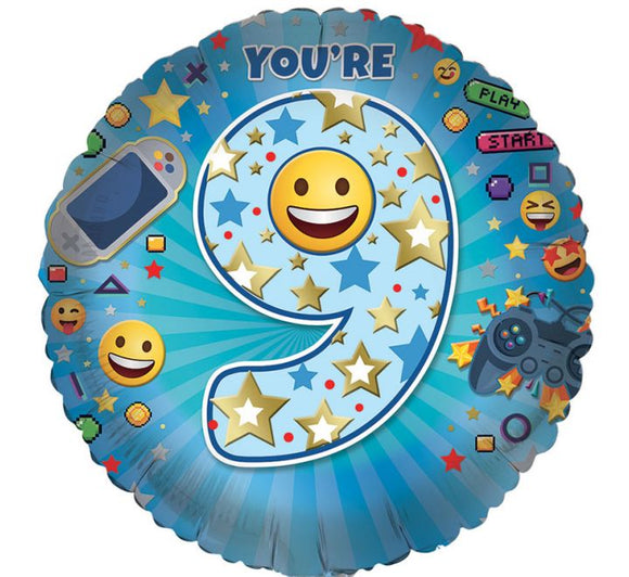 You’re 9 Blue - Helium Filled Balloon
