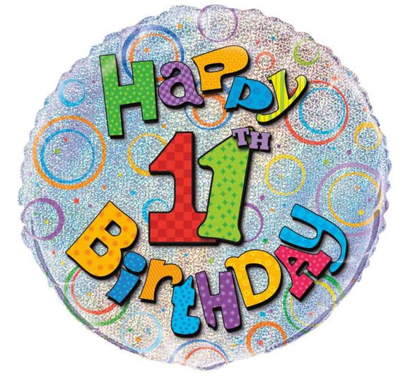 11th Birthday - Helium Filled Balloon