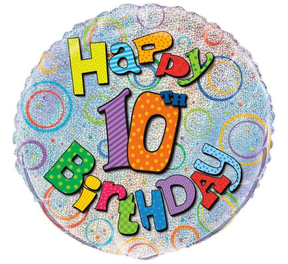 10th Birthday - Helium Filled Balloon