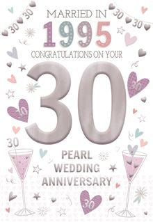 Married in 1995 - 30th Anniversary card