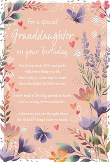For a Special Granddaughter - Birthday card (sentiment)