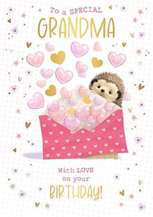 Special Grandma Hartley the Hedgehog - Birthday card