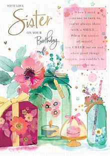 With Love sister - Birthday card