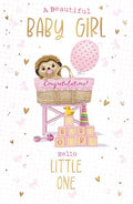 Baby Girl, Hartley the Hedgehog new baby  card