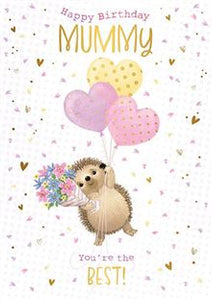 Mummy,  Hartley the Hedgehog - Birthday card