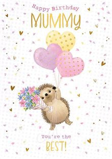Mummy,  Hartley the Hedgehog - Birthday card