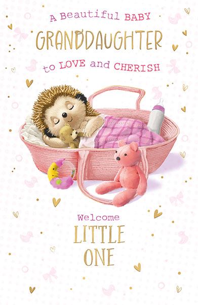 Birth of your Granddaughter - Hartley the Hedgehog card