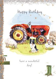 Red Tractor - Birthday card