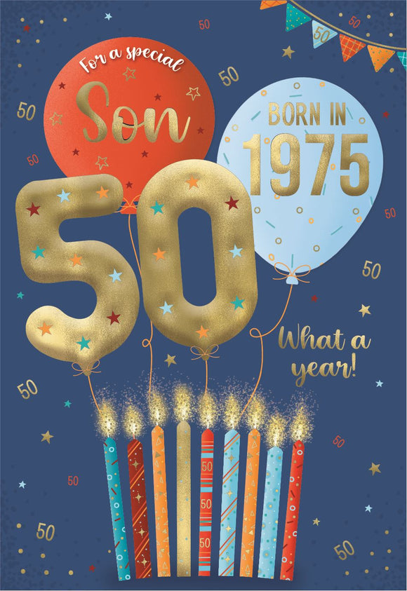 Son, Born in 1975 - 50th birthday card