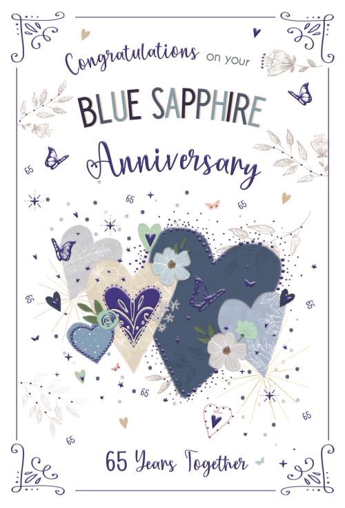 65th, Blue Sapphire Anniversary card