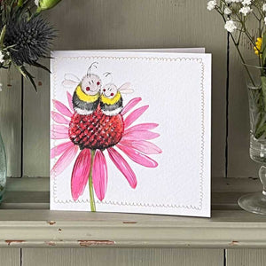 Echinacea Bees  - Alex Clark blank card
