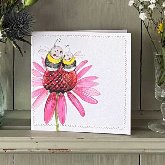 Echinacea Bees  - Alex Clark blank card