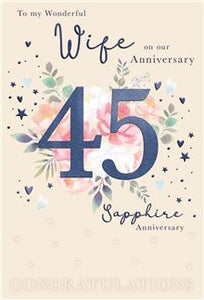 Wife, 45th Anniversary Card