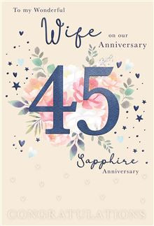 Wife, 45th Anniversary Card