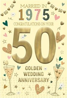 Married in 1975- 50th Anniversary card