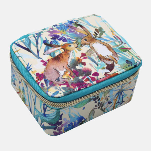 kissing hares  trinket box