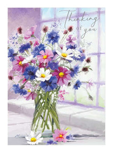 Vase of flowers - Thinking of You card