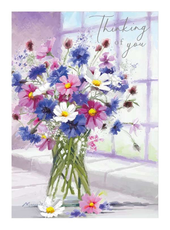 Vase of flowers - Thinking of You card