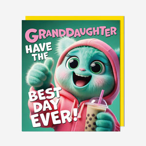 Granddaughter, best day ever -  birthday card