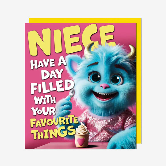 Niece, favourite things -  birthday card