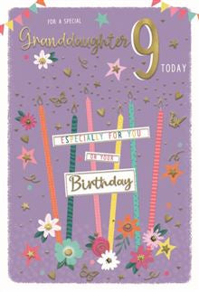 Granddaughter 9th Birthday card