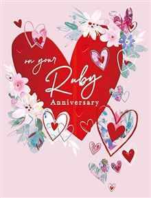 On  your Ruby anniversary - Anniversary card