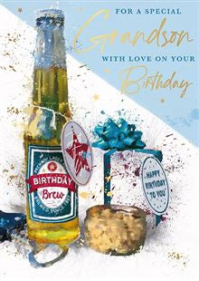 Birthday brew, Grandson - Card