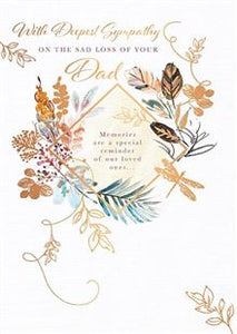 On the sad loss of your Dad - Sympathy greetings card