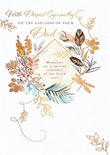 On the sad loss of your Dad - Sympathy greetings card