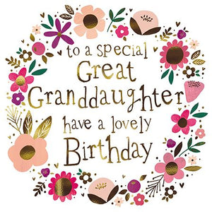Great-Granddaughter - birthday card