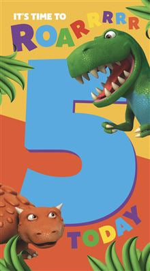 It's time to roar 5 Today - Dino Roar card