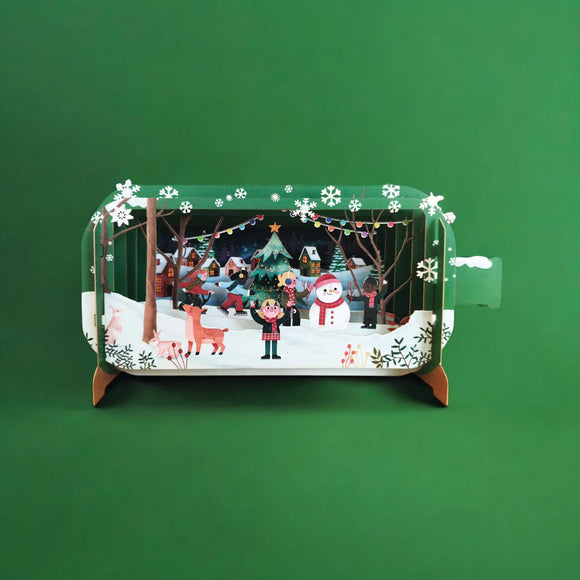 Children in the Snow - 3d pop up Christmas card