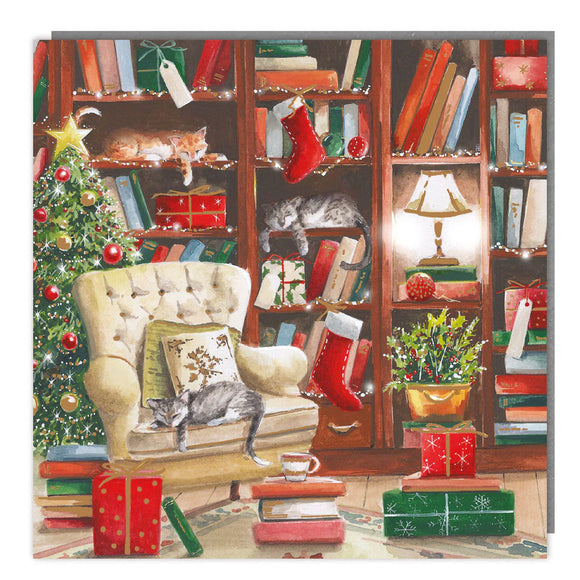 The library - Pack of 5 Charity Christmas cards