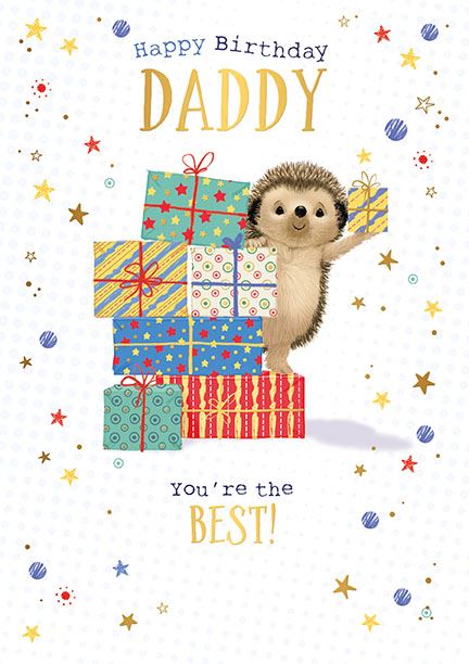 Daddy,  Hartley the Hedgehog - Birthday card