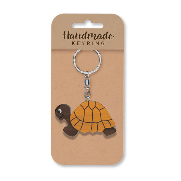 Turtle wooden keyring