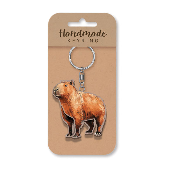 Capabara wooden keyring